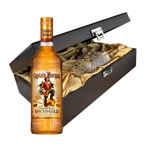 Captain Morgans Spiced Rum In Luxury Box With Royal Scot Glass
